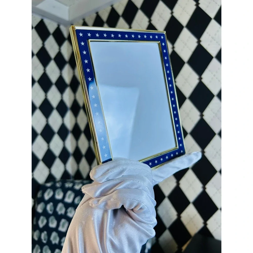 Blue Star Photo Frame Gold Trim Americana Picture Frame‎ 7x5 Inch